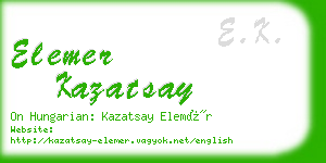 elemer kazatsay business card